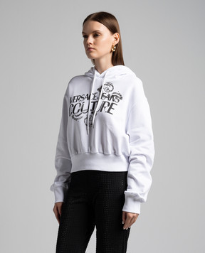 Versace Jeans Couture White logo print hoodie 76HAIG00CF01G