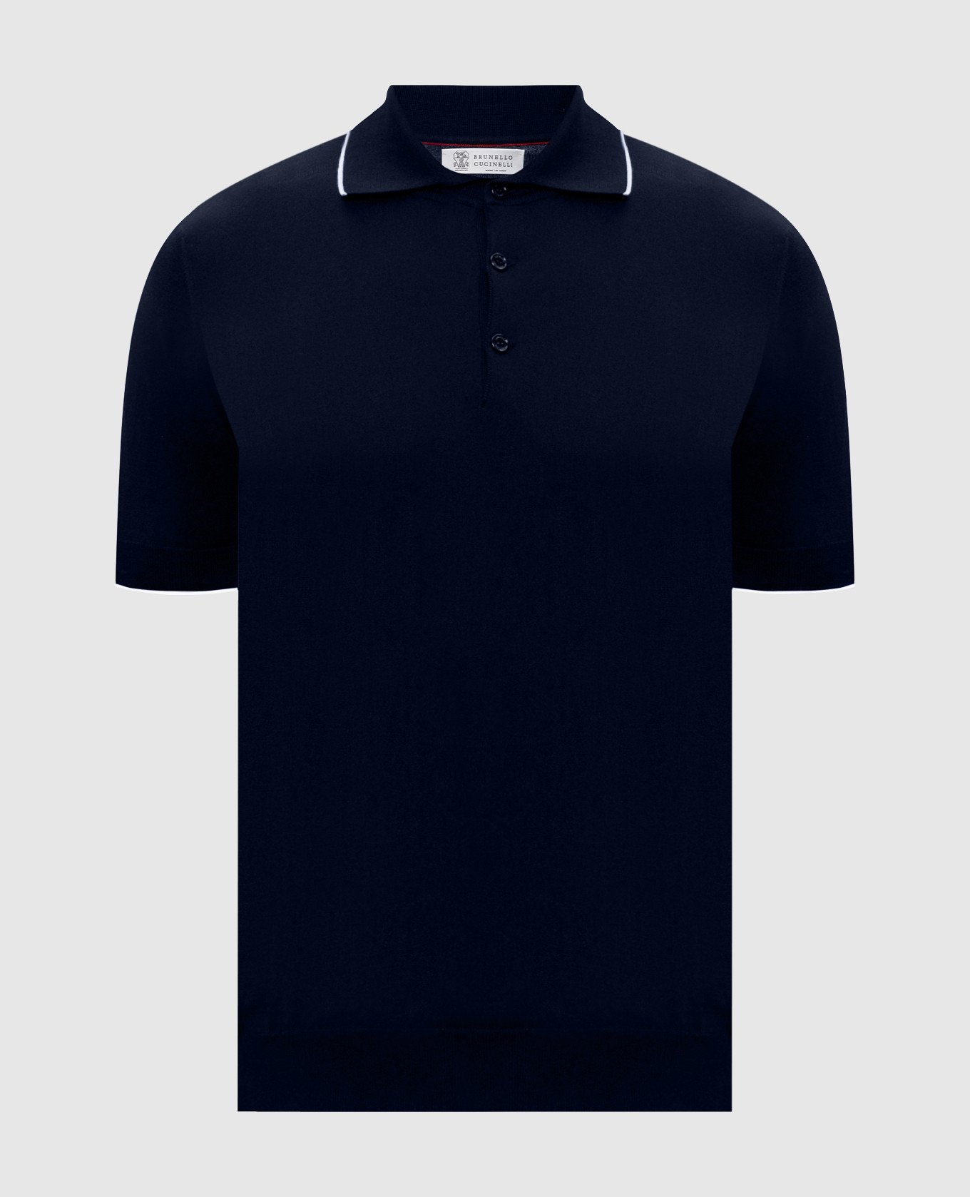 

Blue polo with piping Brunello Cucinelli