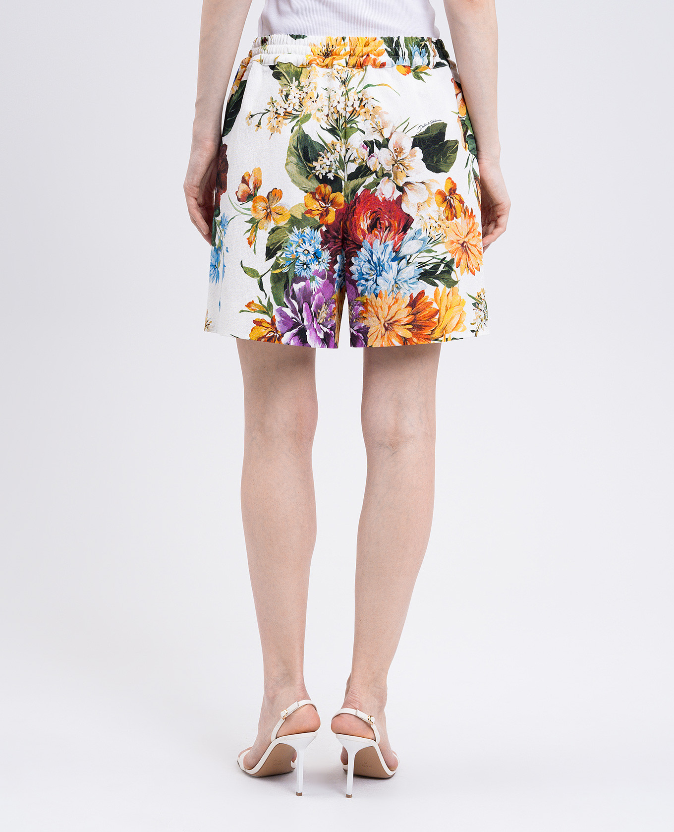 

White shorts with floral print Dolce&Gabbana