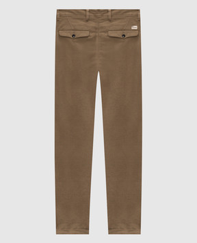 Officina 36 Khaki pants with logo patch 0292408504