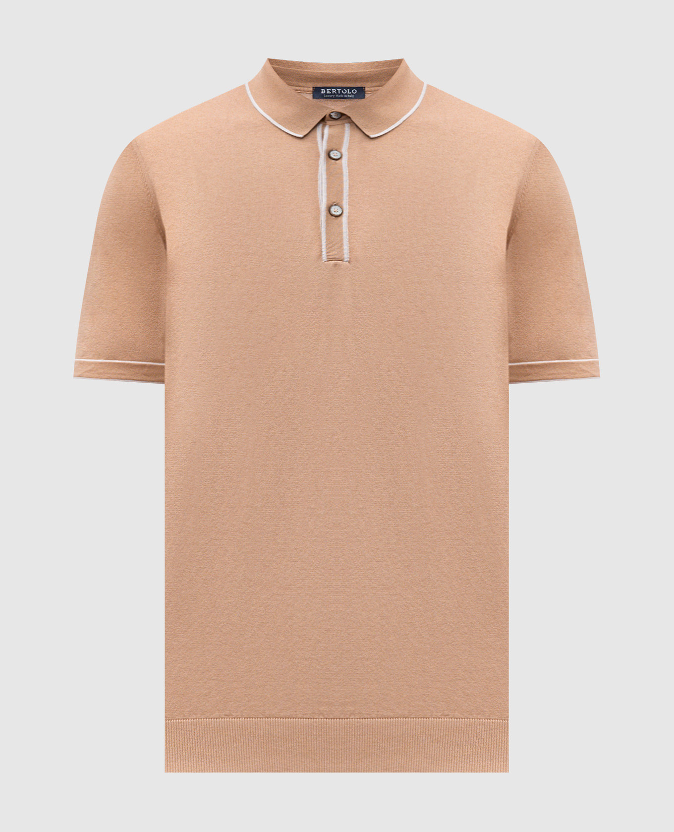 

Beige silk polo with edging Bertolo Cashmere