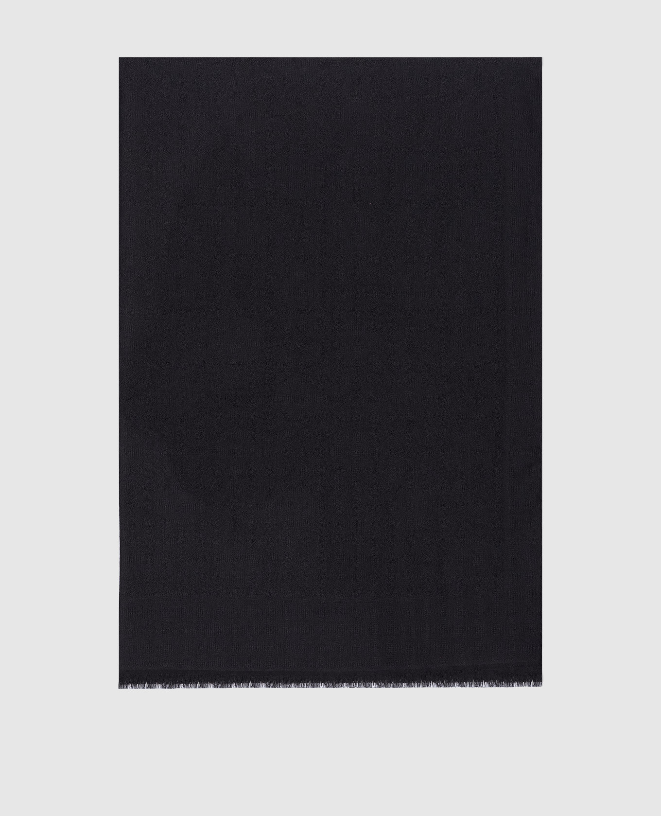 

Black wool, cashmere and silk scarf in monogram logo pattern Stefano Ricci