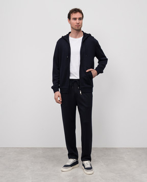 Brunello Cucinelli Blue cashmere and silk sweatpants MM8353243G