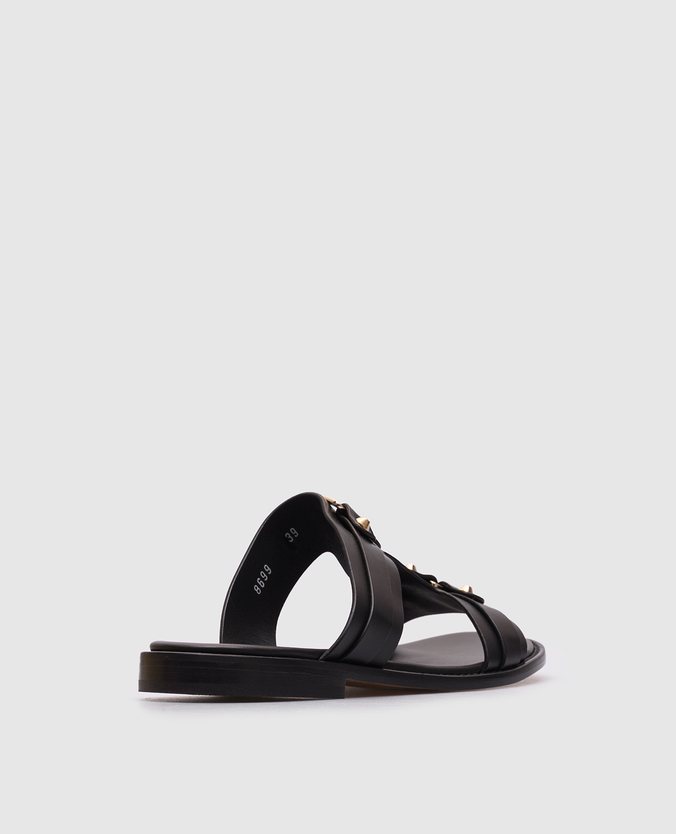 

Black leather flip-flops with studs Doucal's