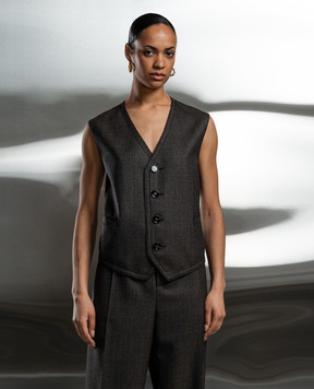 Bottega Veneta Brown vest made of wool 780026V3PI0