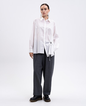 Y`S Yamamoto White shirt with drapery YMB07030
