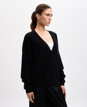 Jacob Lee Black cashmere pullover WKS022AW24GB