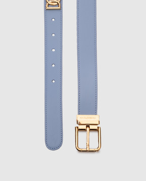 Dolce&Gabbana Blue leather belt with logo BE1351AQ420