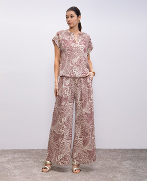 Momoni CAYENNE burgundy printed silk blouse 255MMOBL007255MO25