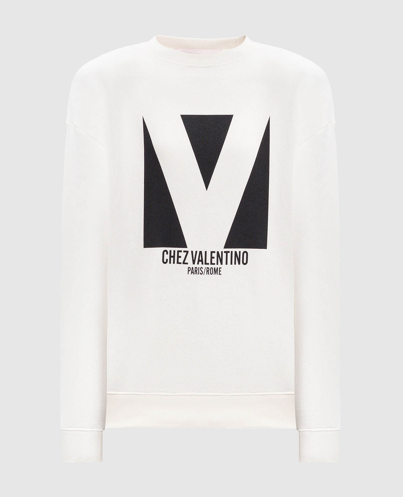 White sweatshirt with logo print Valentino
