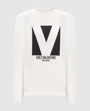 Valentino White sweatshirt with logo print 6B3MF24F960