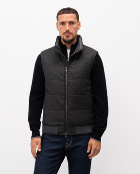 Cashmere&Whiskey Gray wool and cashmere vest 7400855216