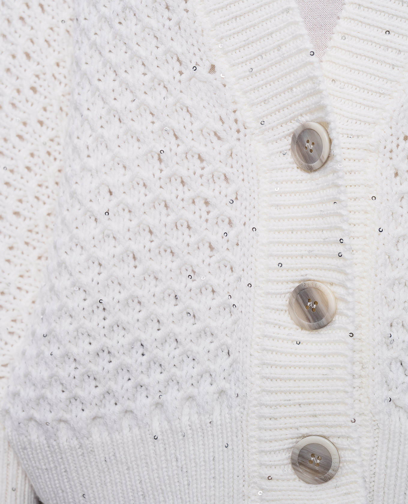 

White openwork wool cardigan Peserico
