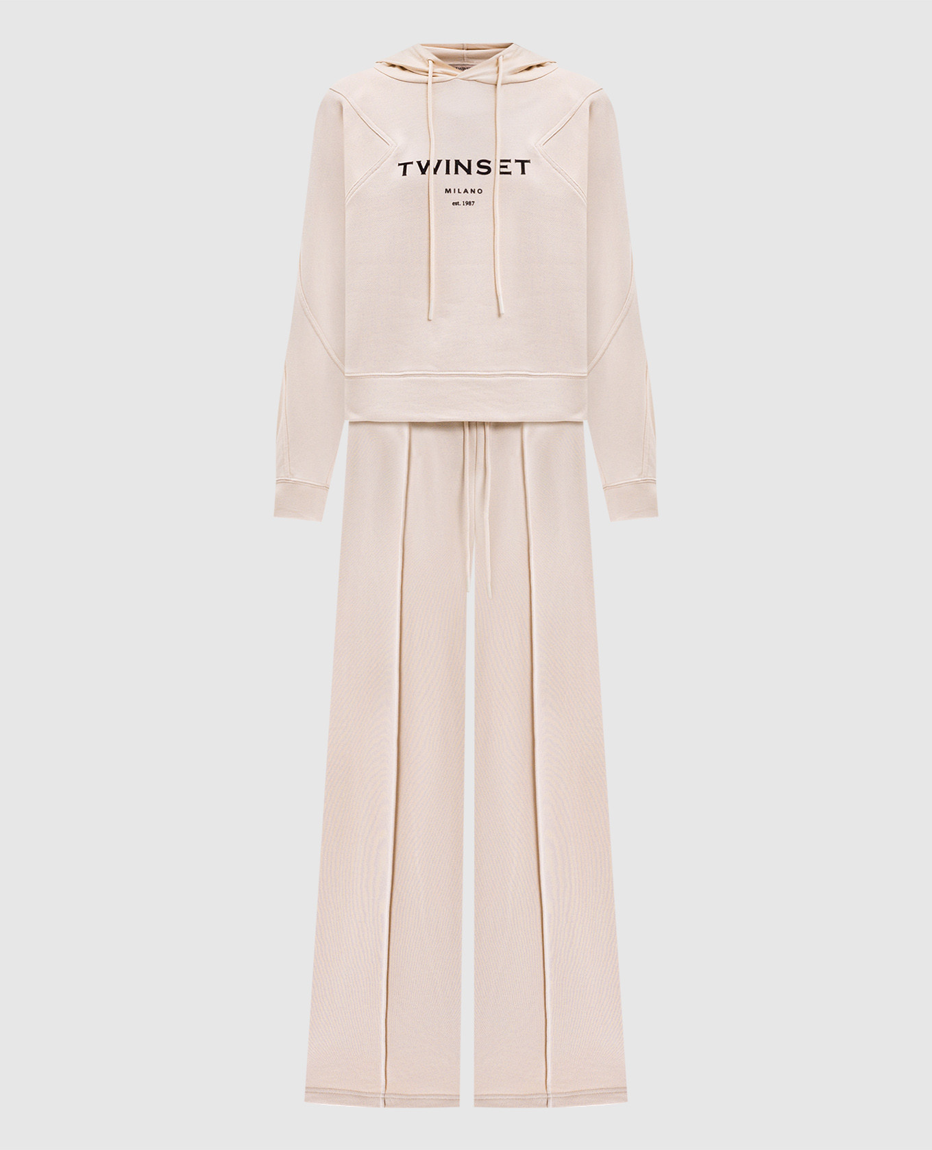Beige tracksuit with logo Twinset