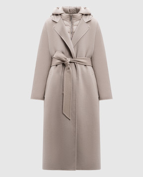 MooRER Gray wool and cashmere scent coat with detachable down jacket OLIVIECWX