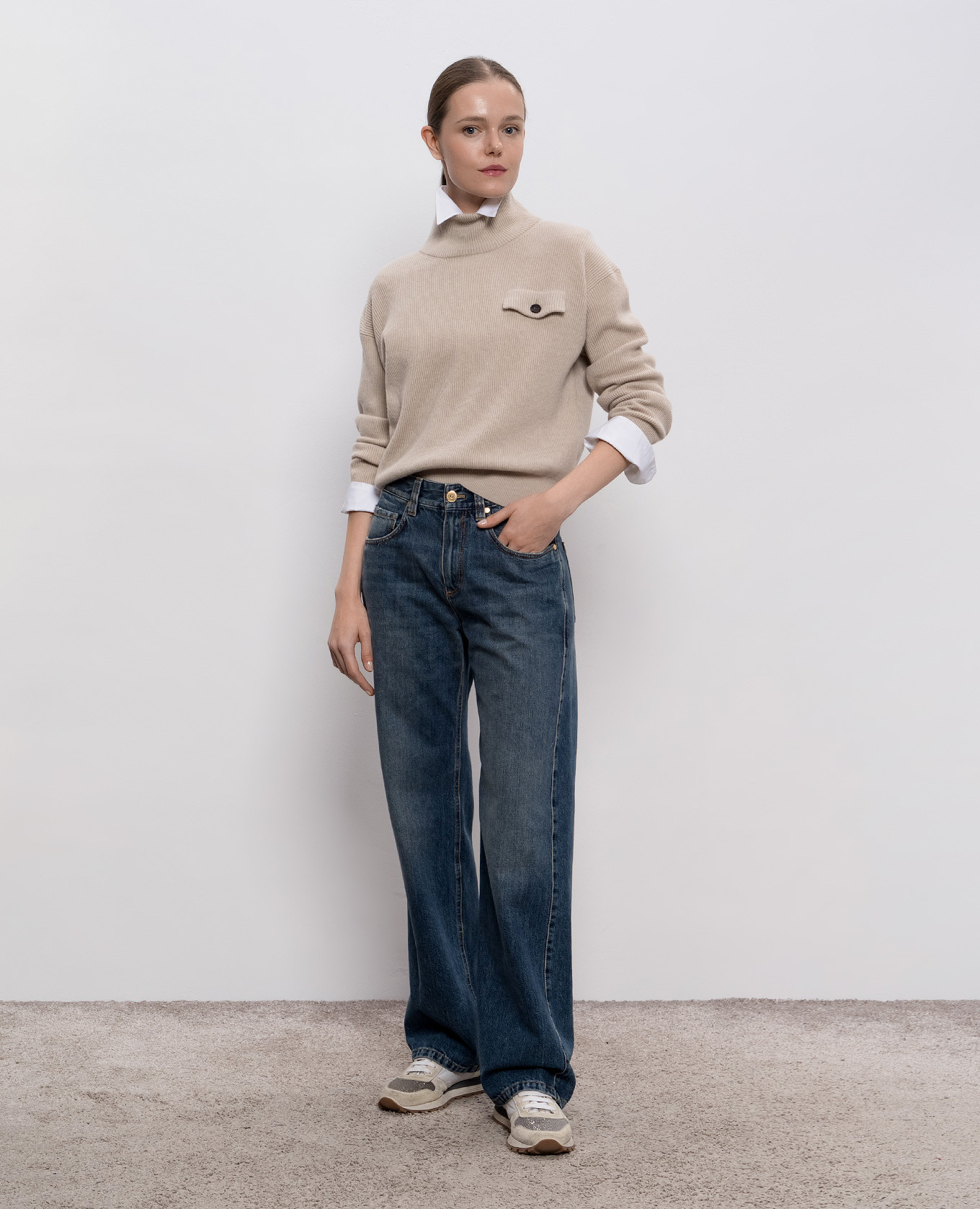 

Beige cashmere sweater Brunello Cucinelli