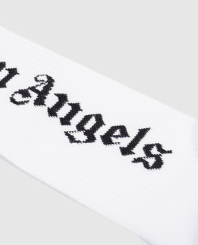 Palm Angels White insulated socks with a logo pattern PMRA001C99FAB002