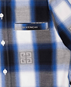 Givenchy Children's blue checked shirt H3031812+