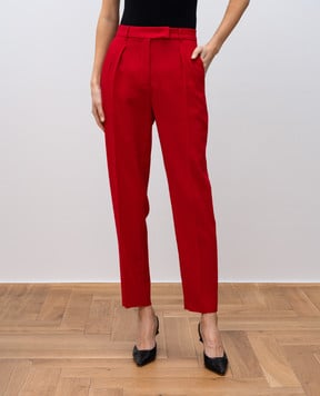 Max Mara OLIVER red high-waisted wool pants OLIVER