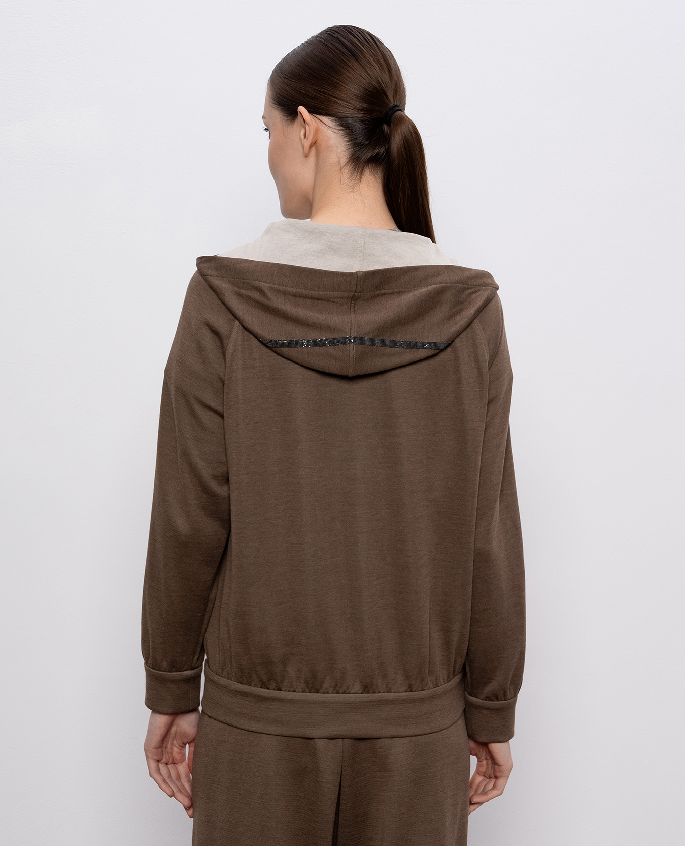 

Brown Monil Chain-Lace Silk Sports Jacket Brunello Cucinelli