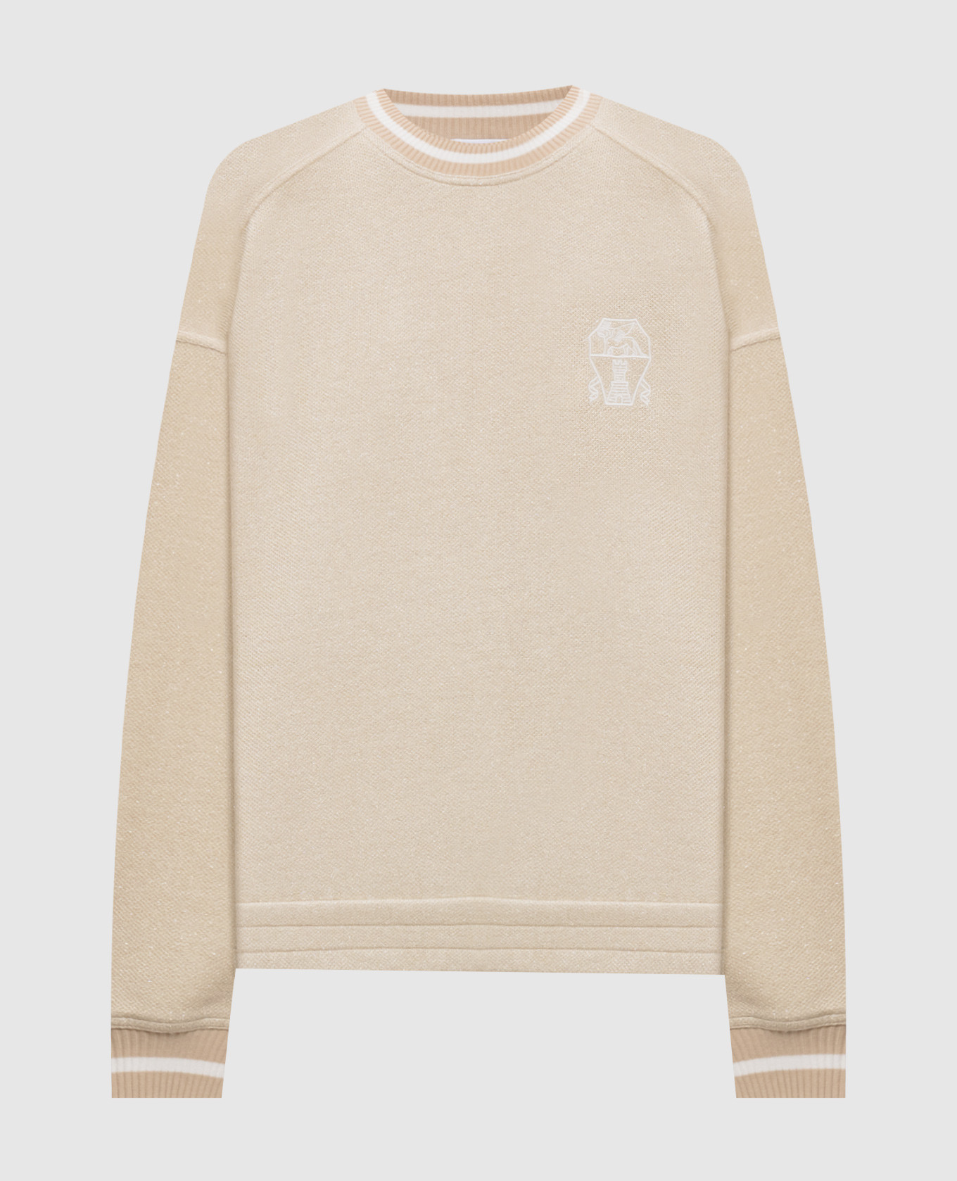 Beige sweatshirt with lurex Brunello Cucinelli