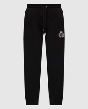 Dolce&Gabbana Black joggers with logo patch GP07TZG7PJ7