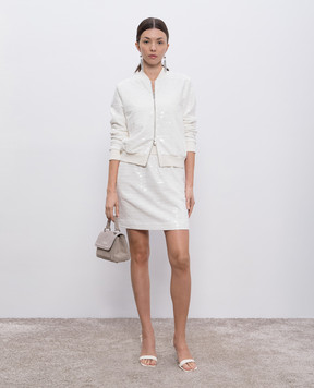 Peserico White skirt with sequins P05162J0A5022