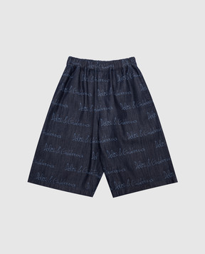Dolce&Gabbana Children's blue denim shorts with logo L43Q59LDC87812+