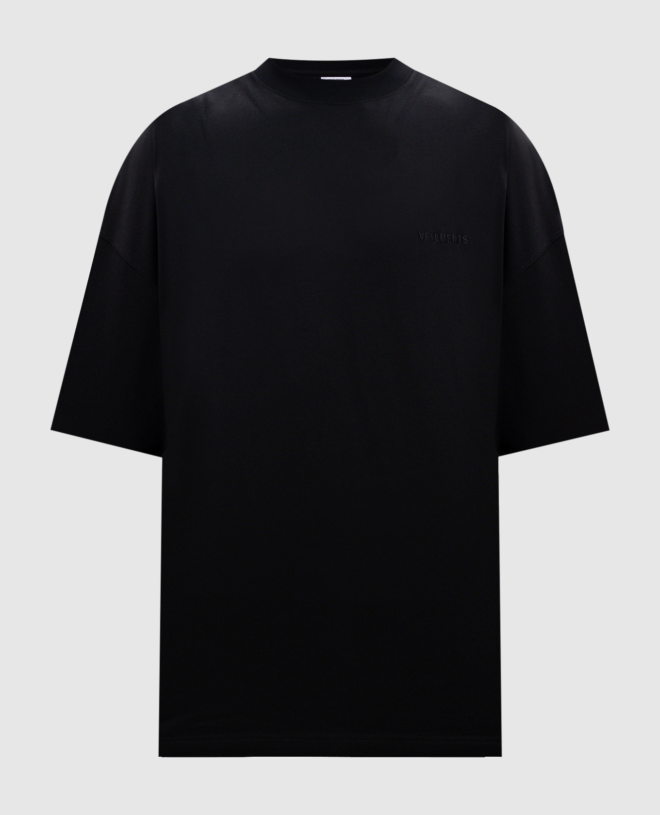 Black t-shirt with logo embroidery vetements