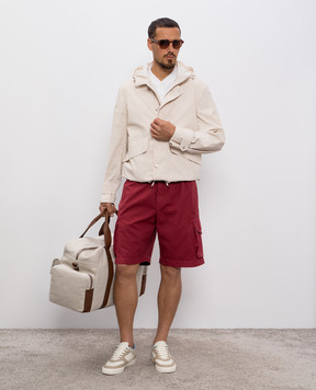 Brunello Cucinelli Burgundy cargo shorts MP52DU0025