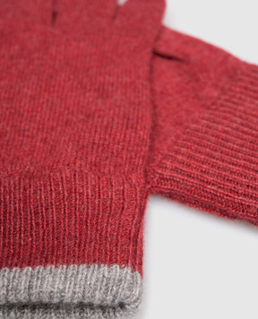 Brunello Cucinelli Children's red cashmere gloves B22M90100A