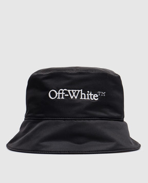 Off-White Black Panama hat with logo OMLA034C99FAB006