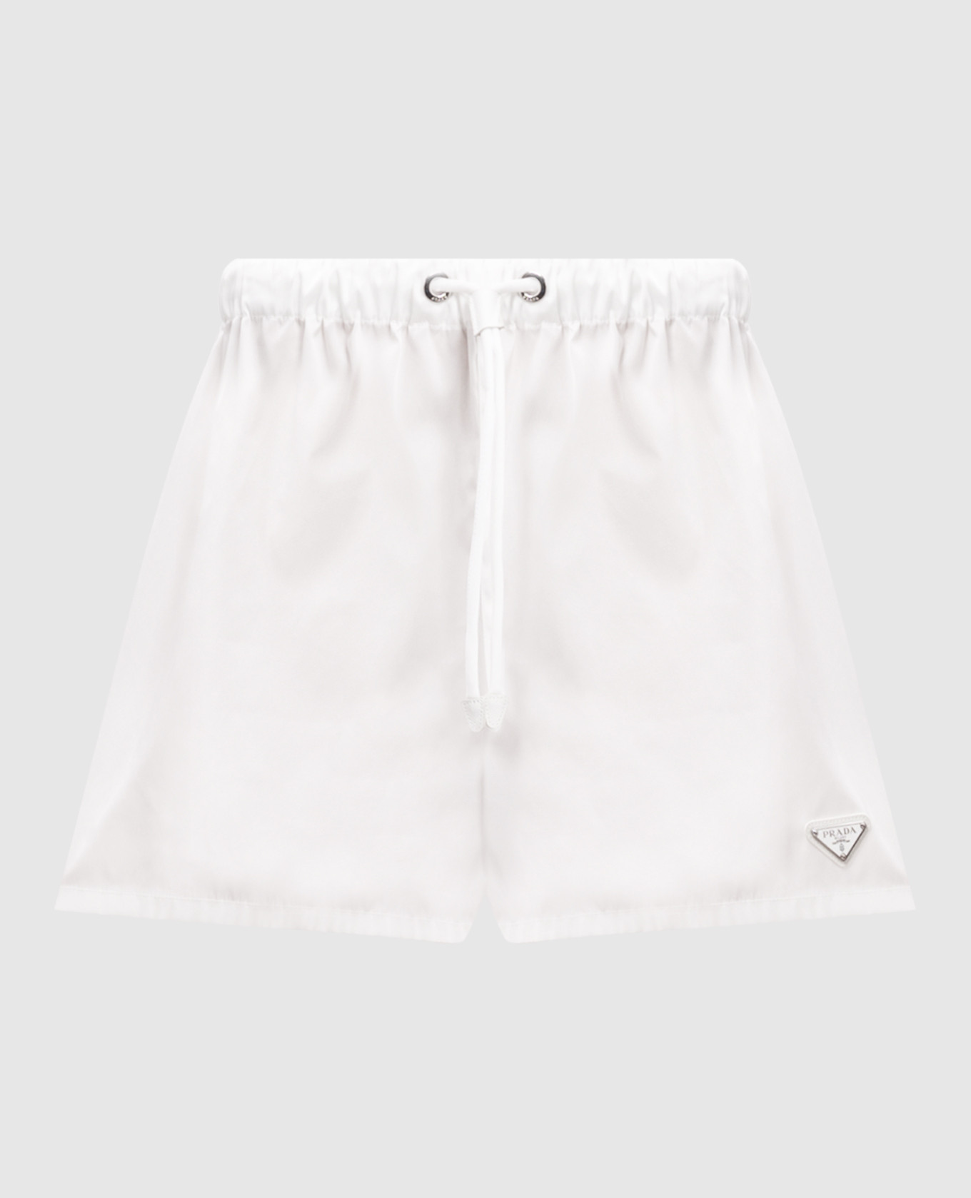 Prada White Re-Nylon Logo Shorts