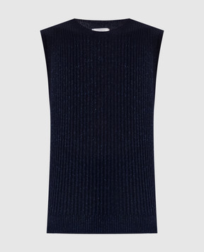 Peserico Blue ribbed top with lurex A98191F1809287