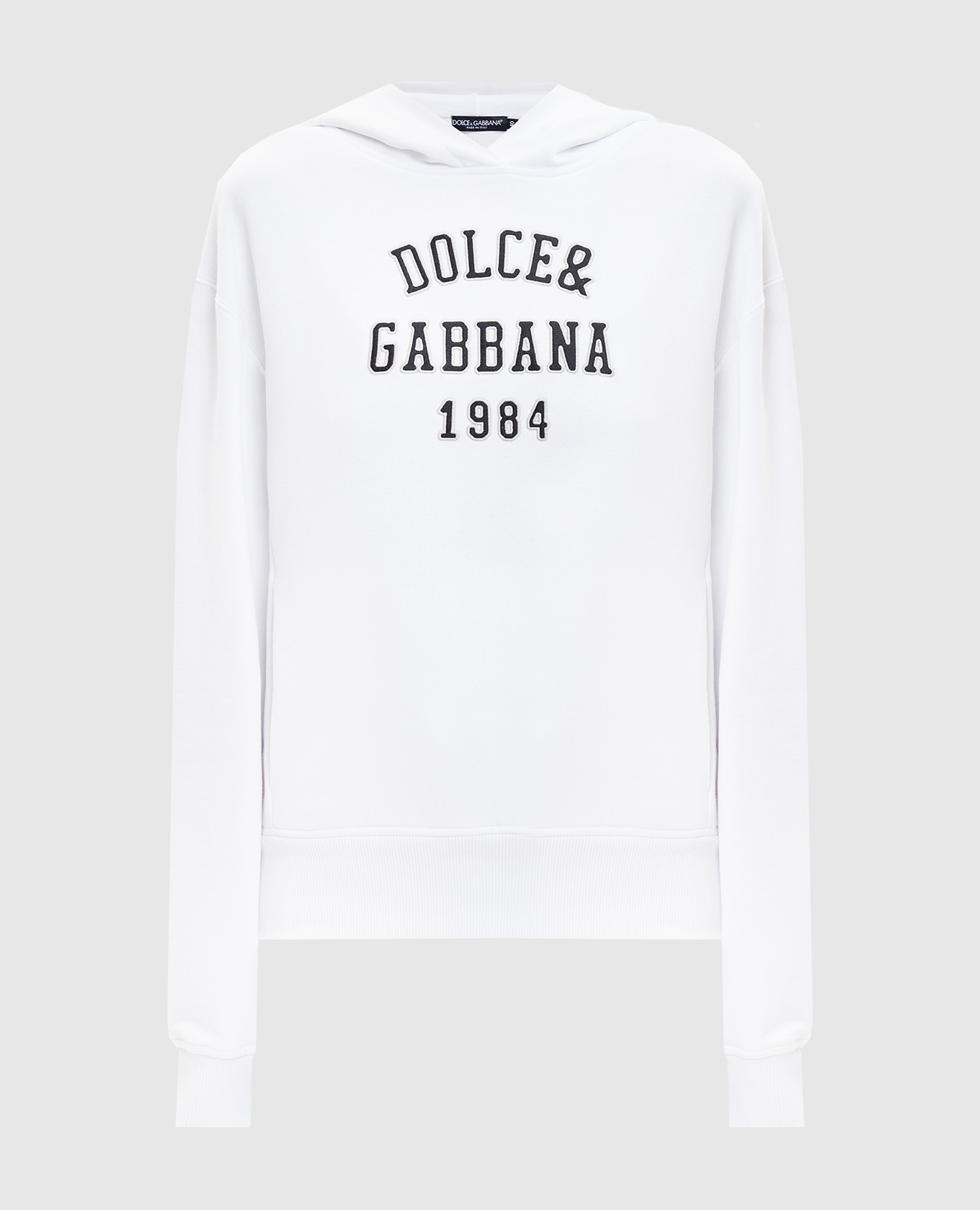

White hoodie with logo embroidery Dolce&Gabbana