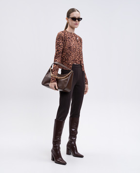 Twinset Brown animal print top and cardigan set 252TP3633