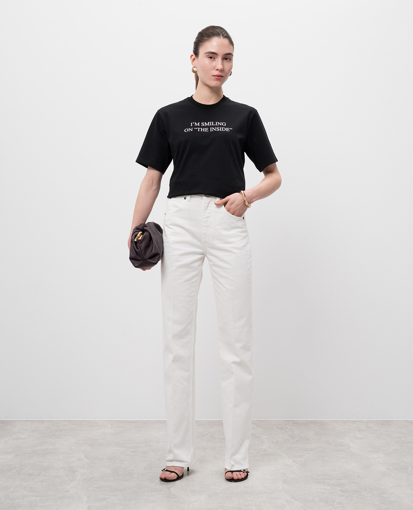 

White Julia jeans with logo patch Victoria Beckham