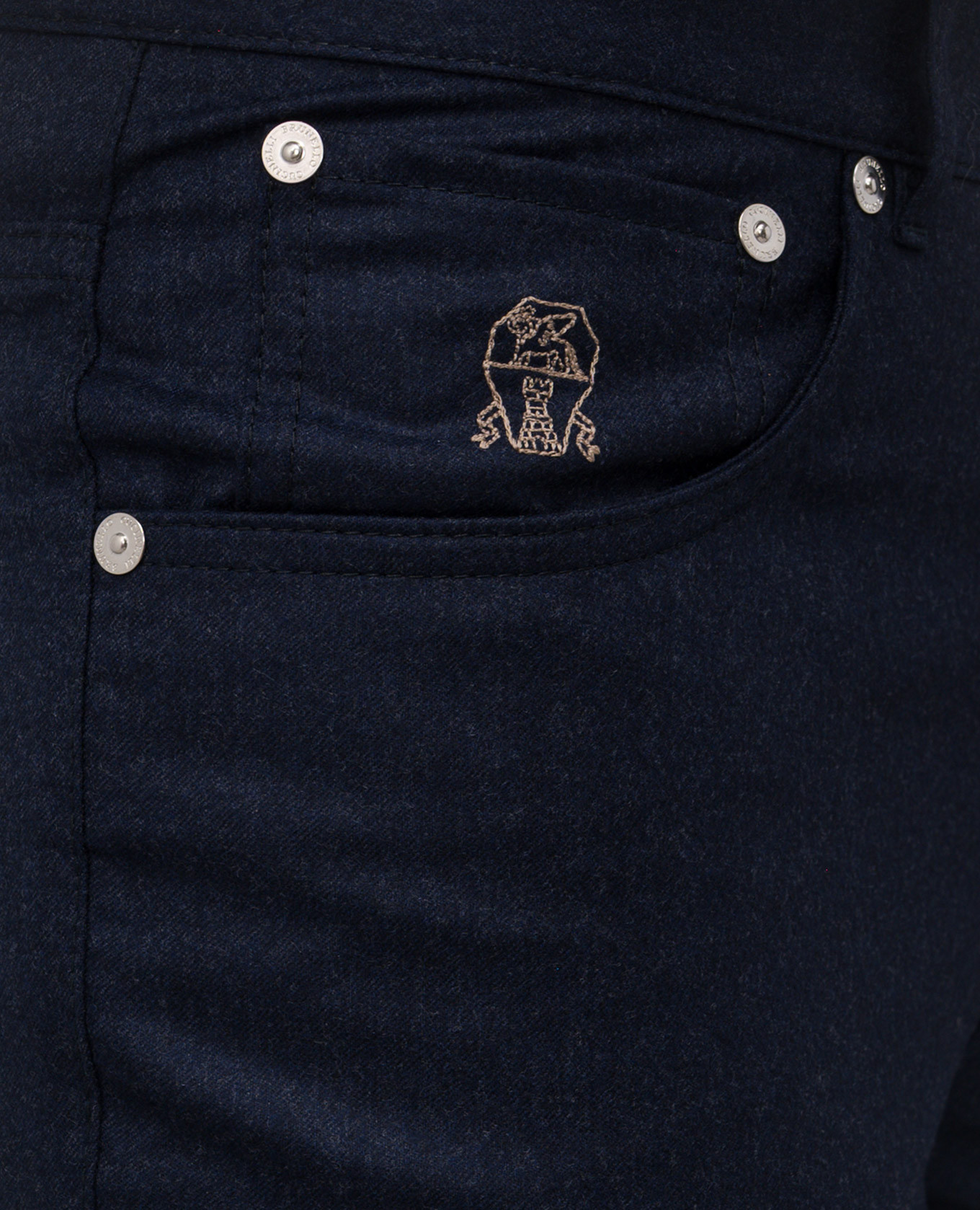 

Blue wool pants with logo Brunello Cucinelli