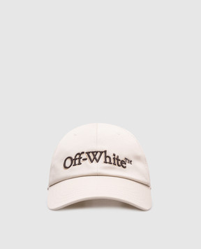 Off-White Beige cap with logo embroidery OMLA049S25FAB002