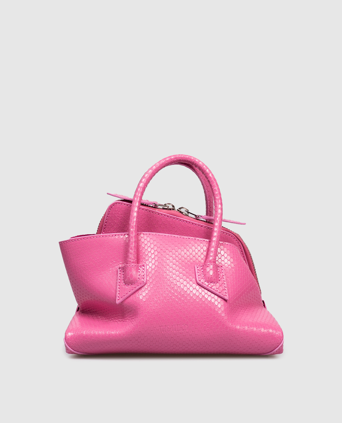 

La Passeggiata pink leather bag with reptile leather embossing The Attico