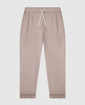 Brunello Cucinelli Children's khaki pants with lapels B289LP113A