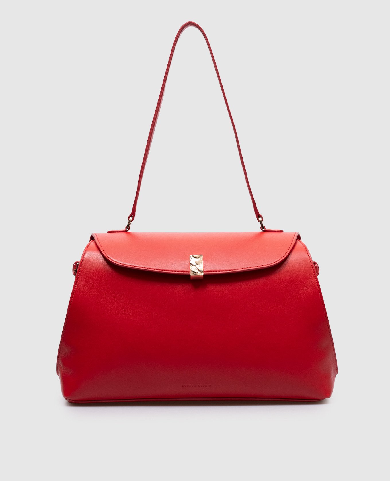 

Red leather bag ZION with embossed logo Lou Lou Studio