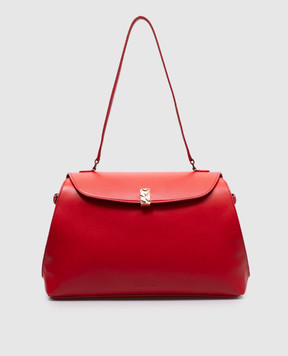 Lou Lou Studio Red leather bag ZION with embossed logo ZION