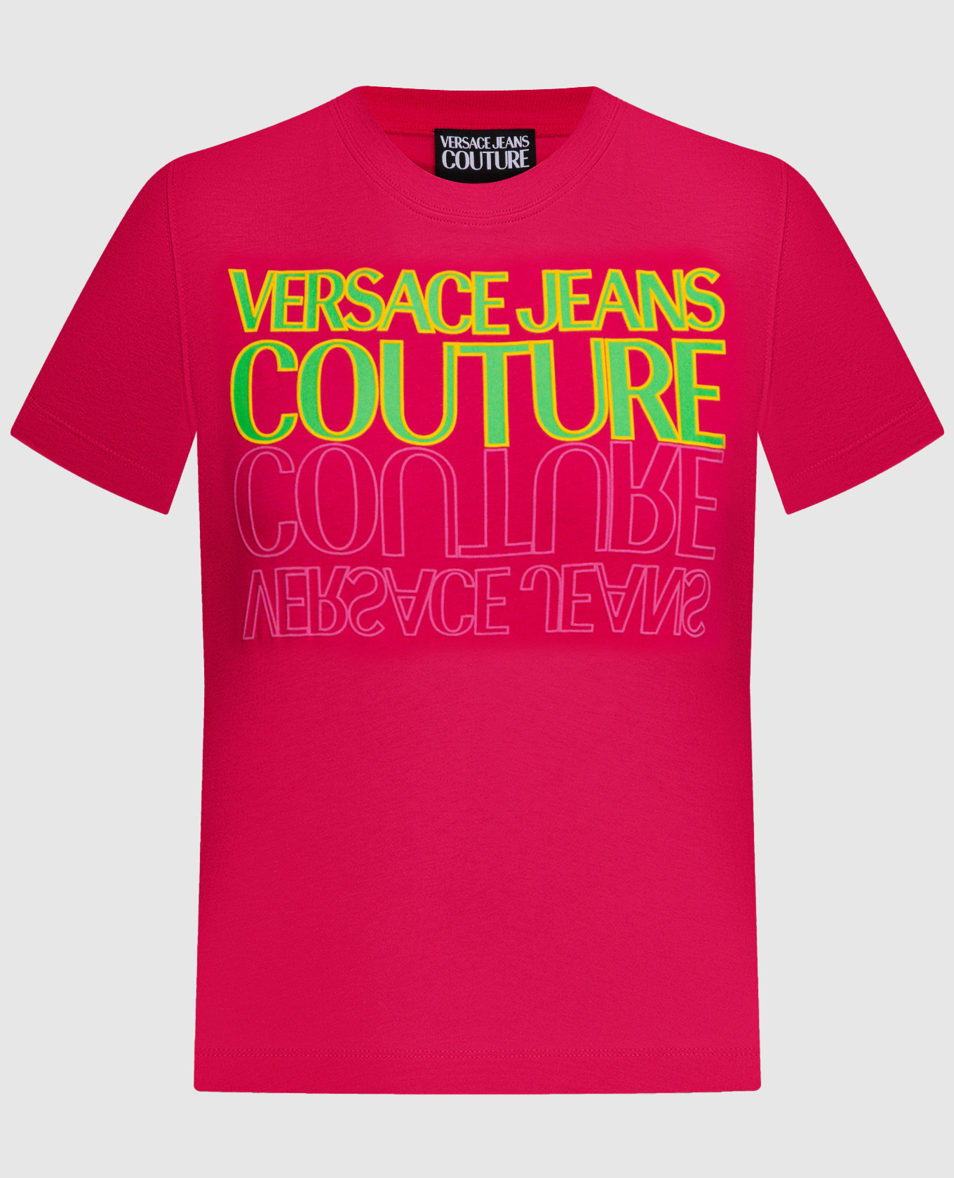 

Pink t-shirt with logo Versace Jeans Couture, Розовый