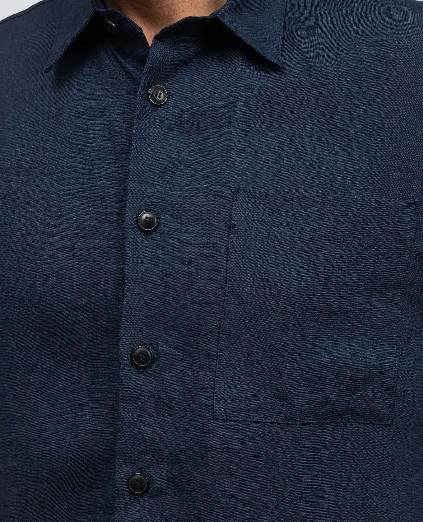 

Blue linen shirt with short sleeves Cashmere&Whiskey