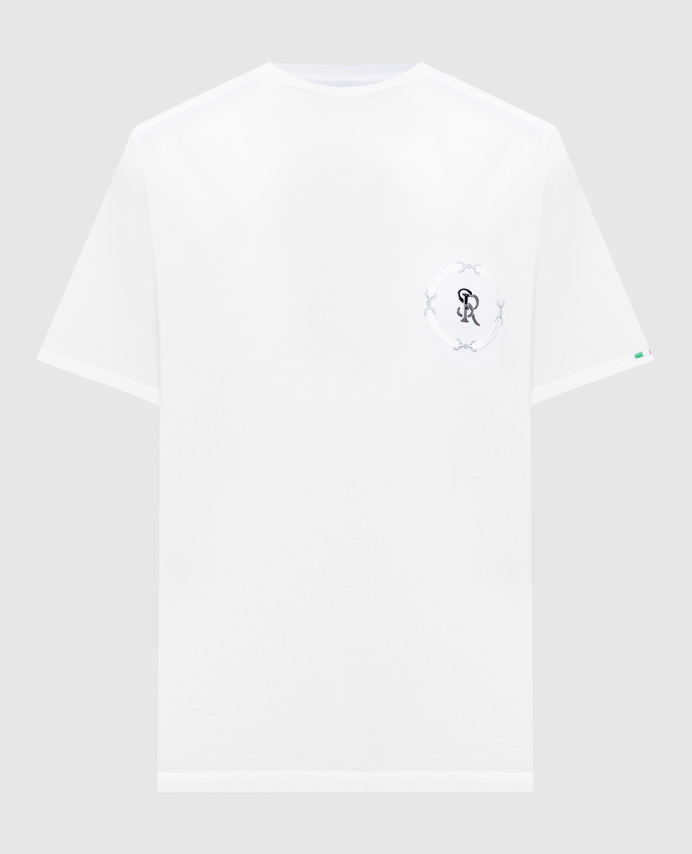 

White T-shirt with metal monogram logo Stefano Ricci