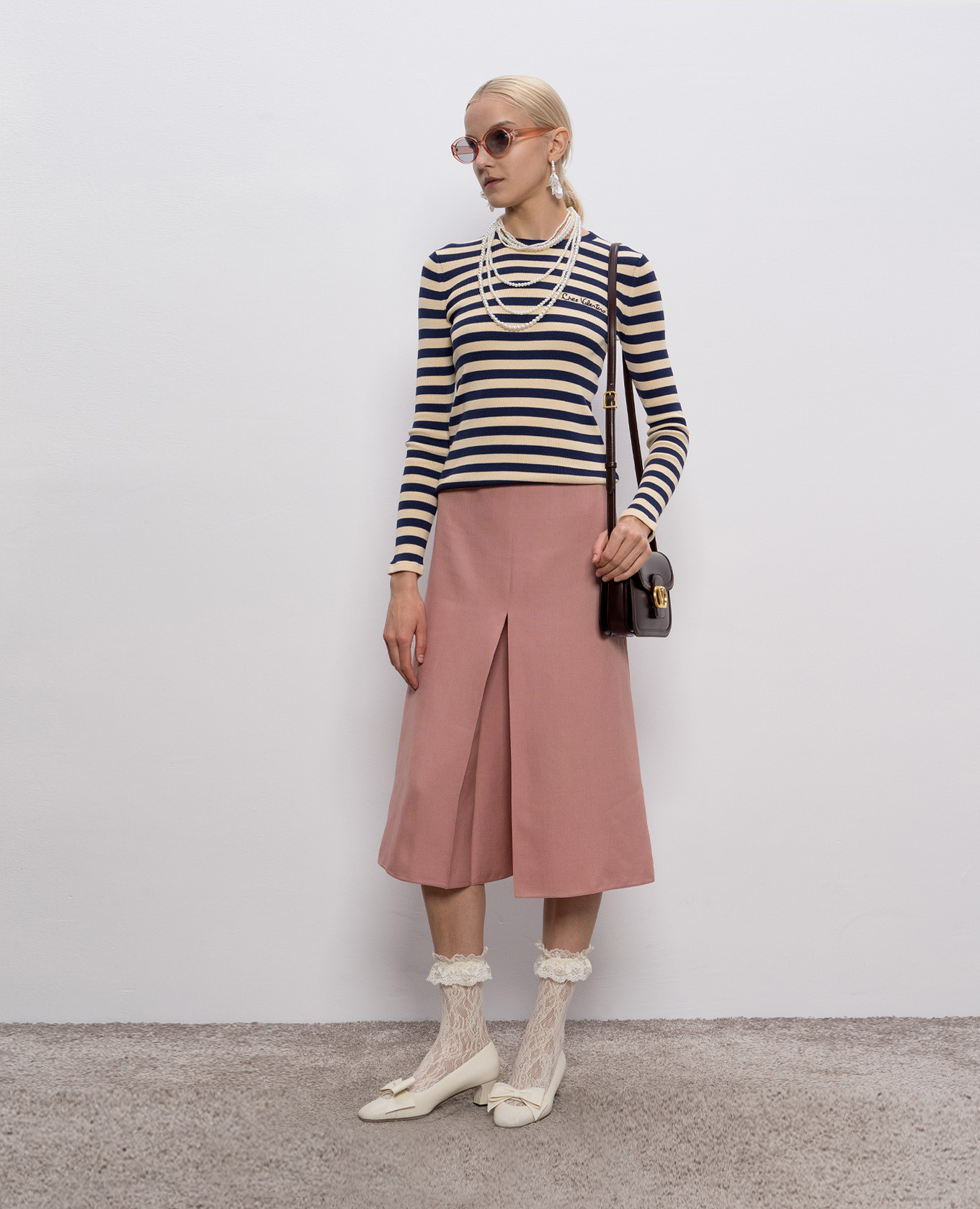 Beige striped jumper with logo Valentino 2