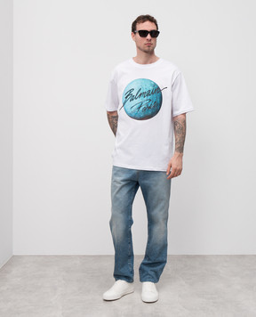 Balmain Blue jeans with a worn effect EH0MI083DF44
