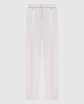 Brunello Cucinelli Beige pants with wool with monil chain MP580P8708