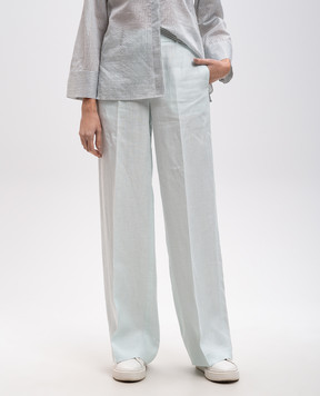 Peserico Blue linen pants P0433502606